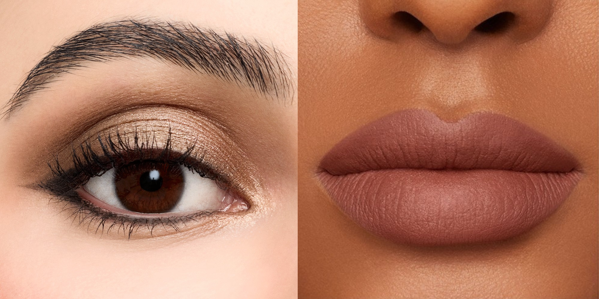 Brown Eye Makeup and Lipstick